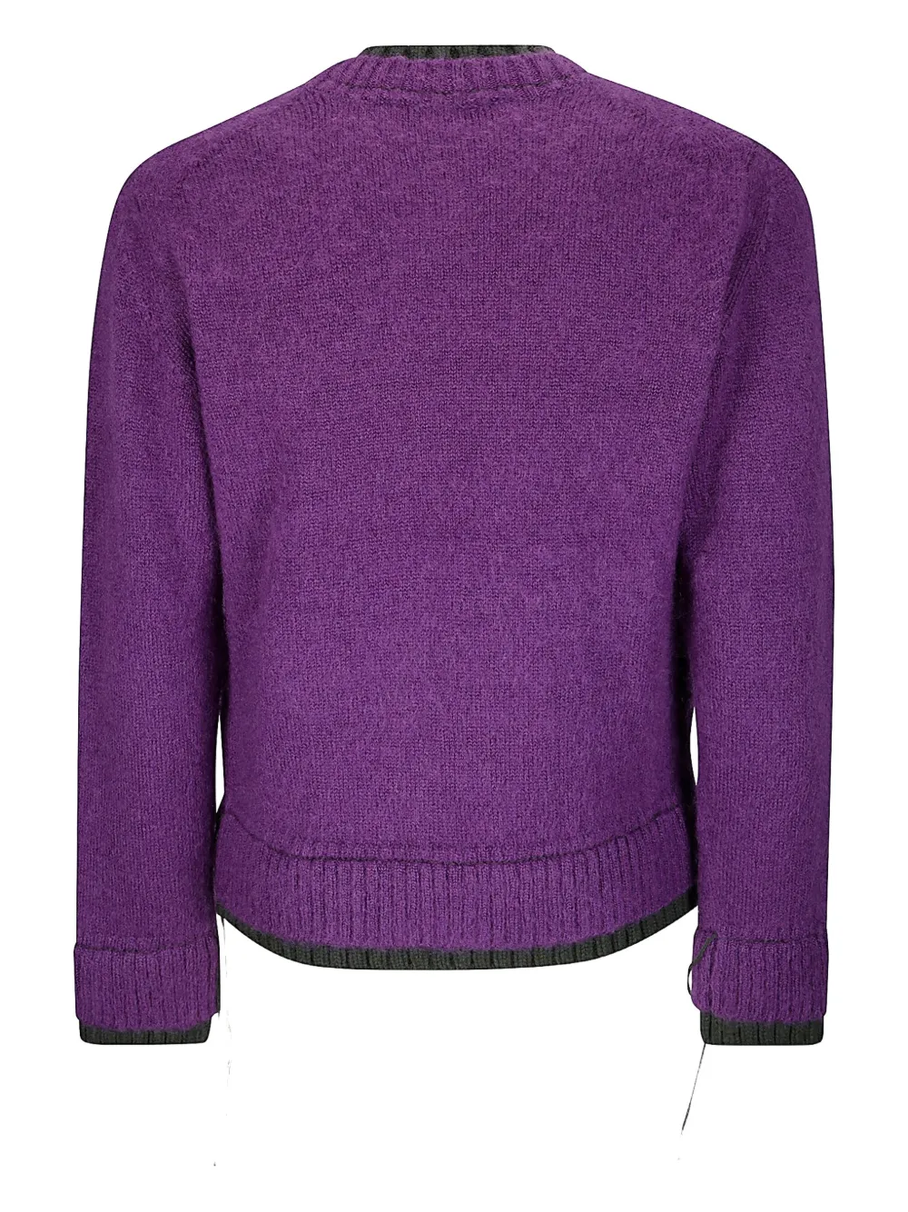 sacai double-ribbed wool knit sweater Paars