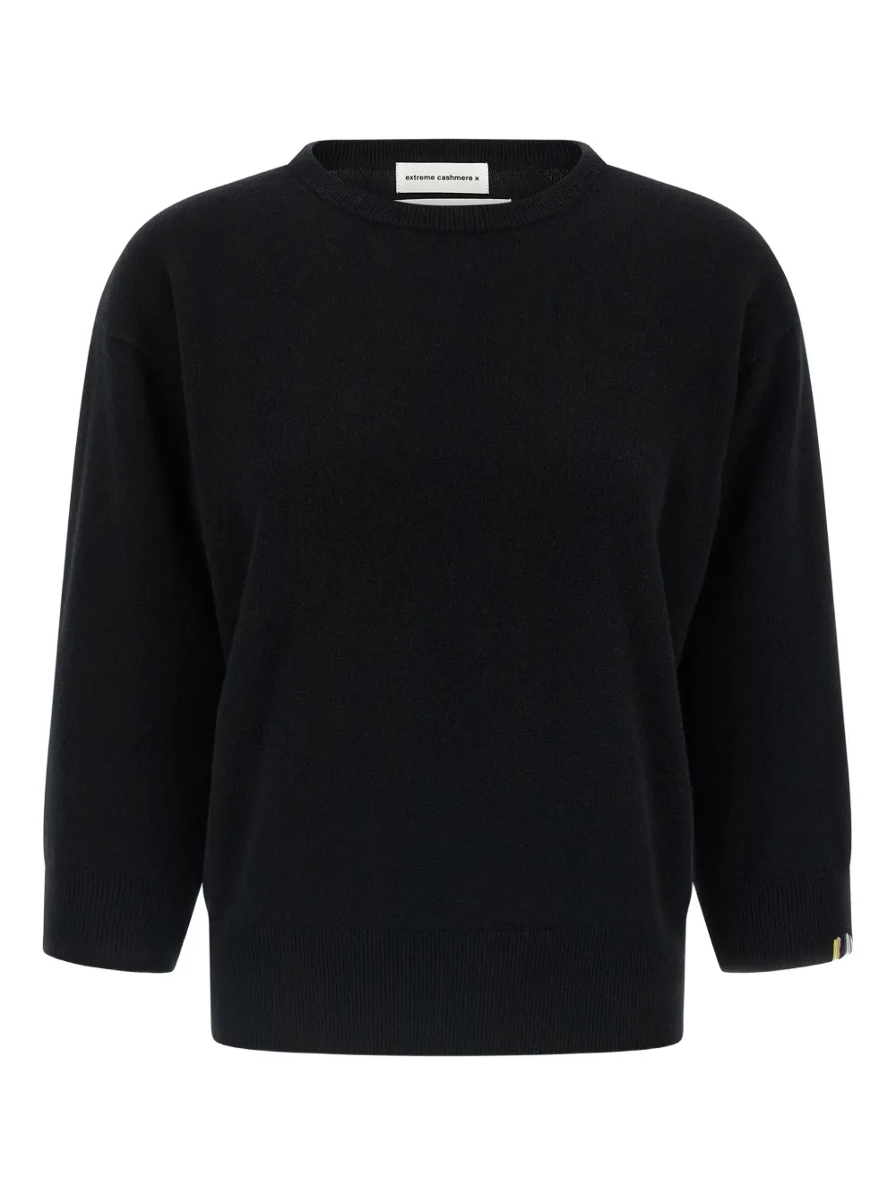 Extreme cashmere Trui met ronde hals en cuffs Zwart