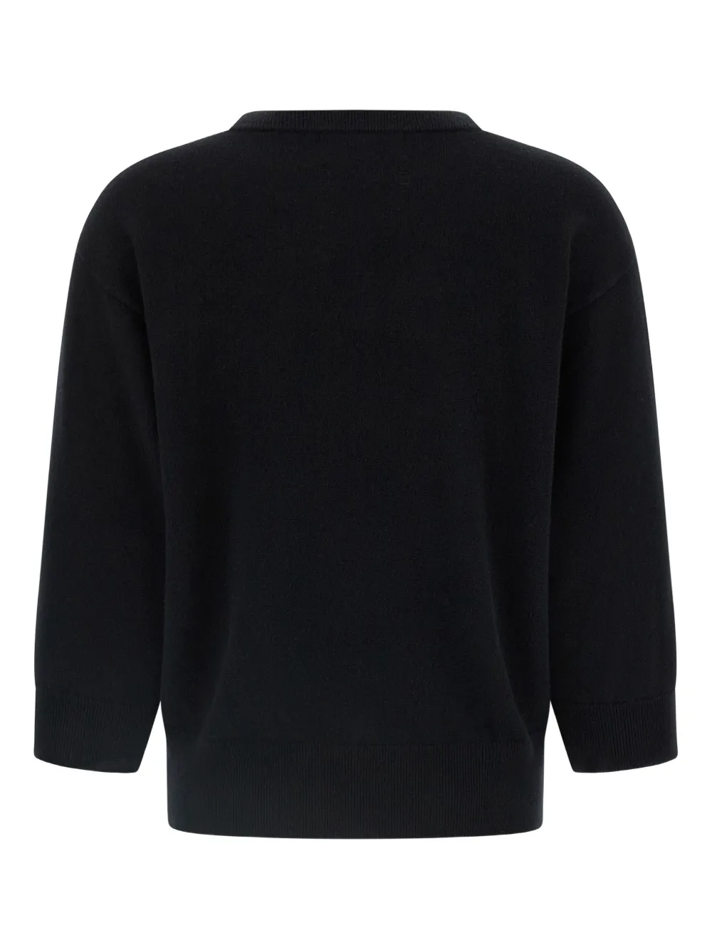 extreme cashmere Trui met ronde hals en cuffs Zwart