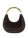 Elisabetta Franchi small Hobo crocodile-effect metal-top-handle shoulder bag - Brown
