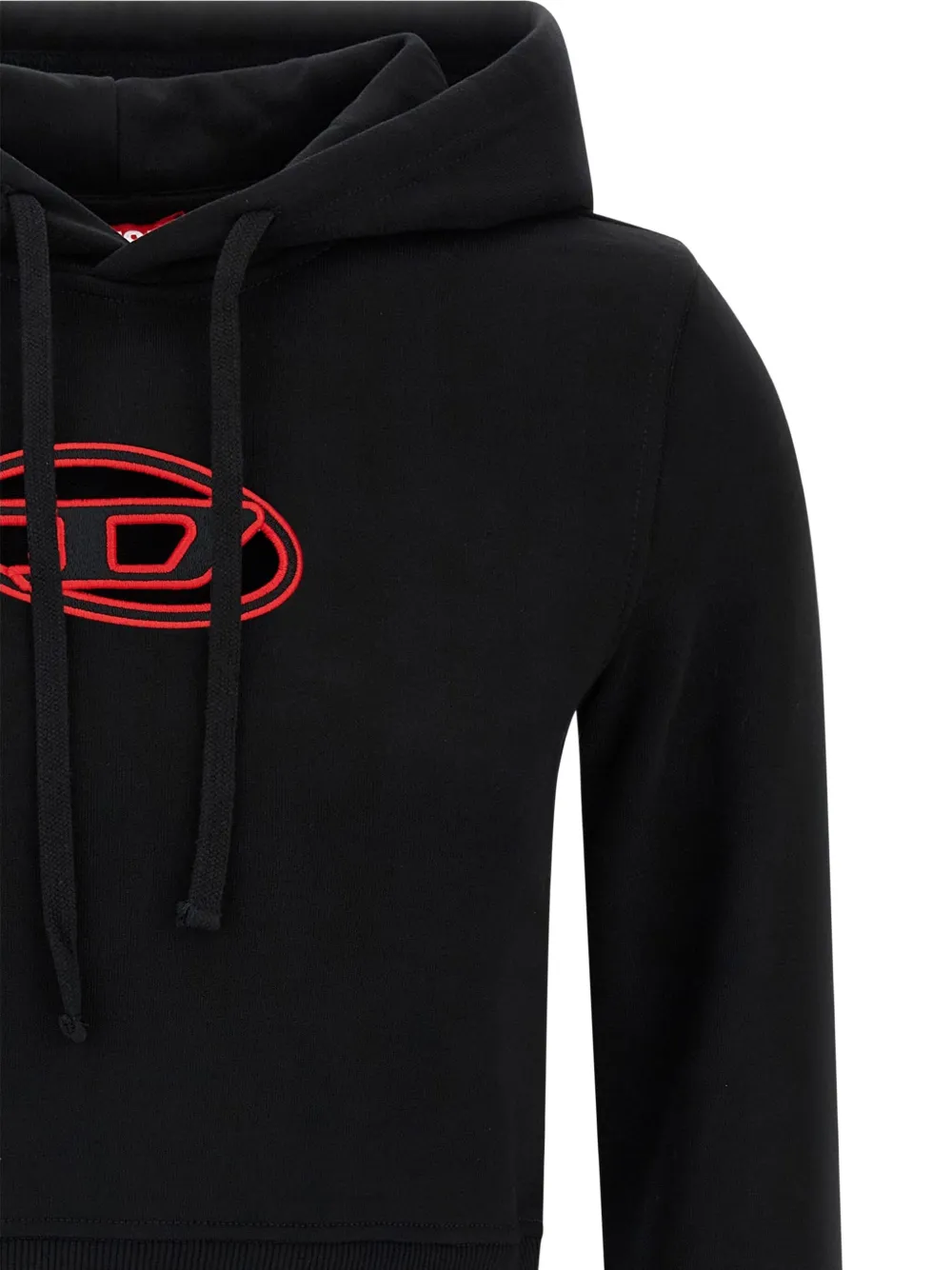 Diesel F-Slimmy cropped hoodie met geborduurd logo Zwart