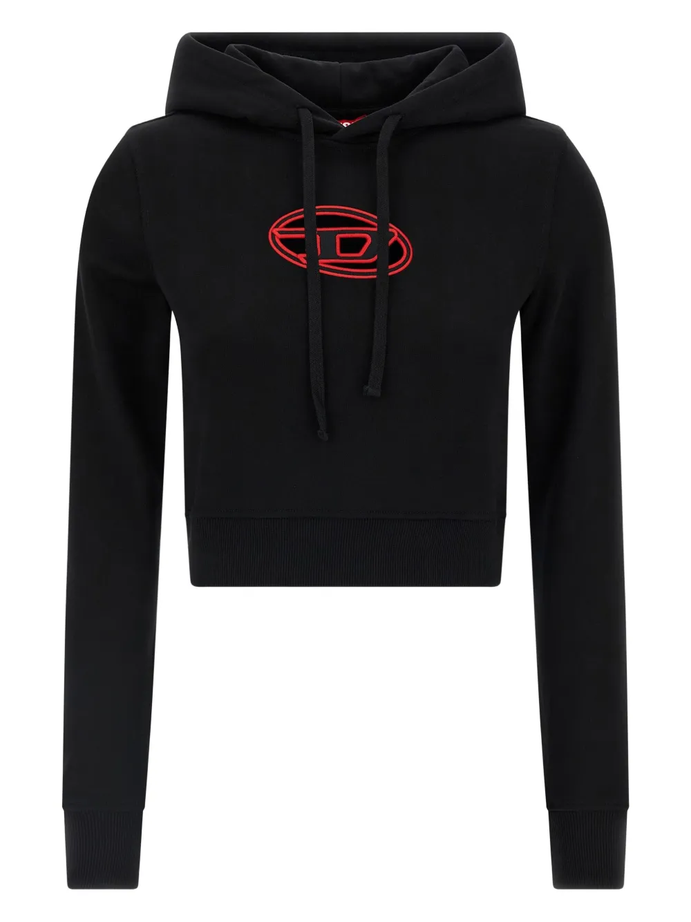 Diesel F-Slimmy cropped hoodie met geborduurd logo Zwart
