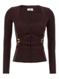 Elisabetta Franchi tulle-insert bustier top - Red