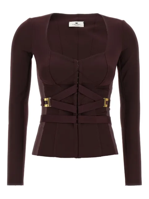 Elisabetta Franchi tulle-insert bustier top