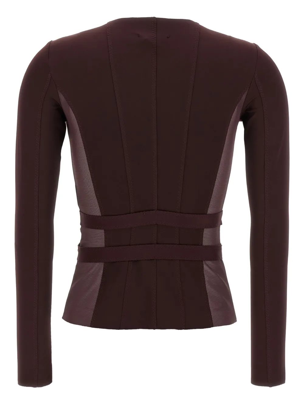 Elisabetta Franchi tulle-insert bustier top Rood