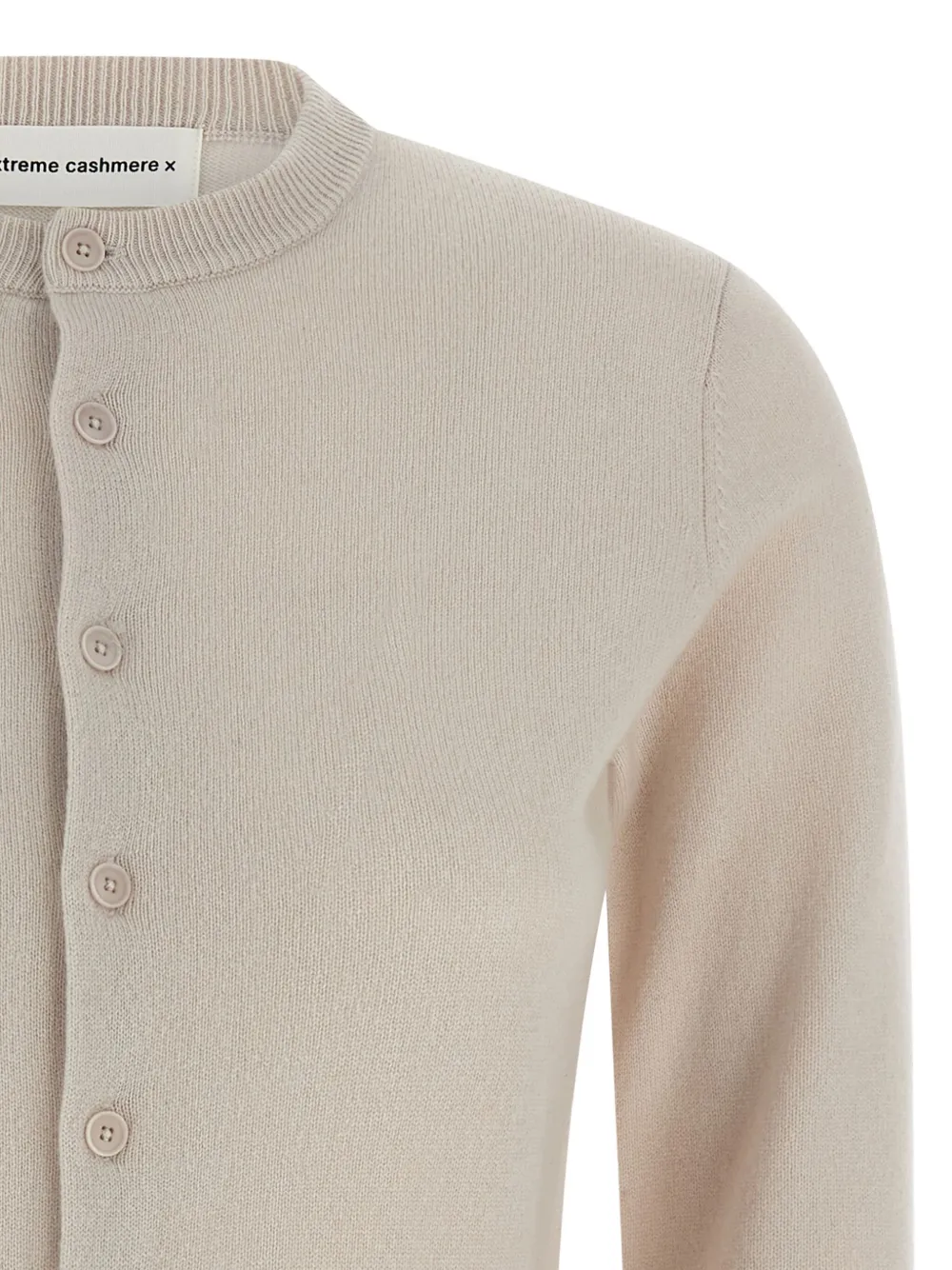extreme cashmere crew-neck cashmere cardigan Beige
