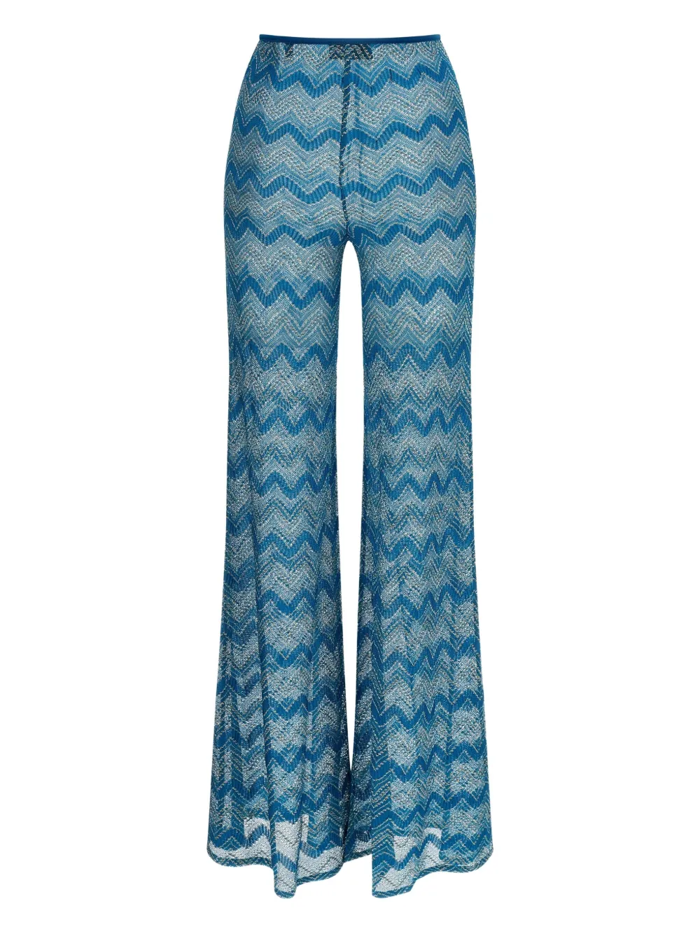 Missoni Lamé broek met zigzag-patroon - Blauw