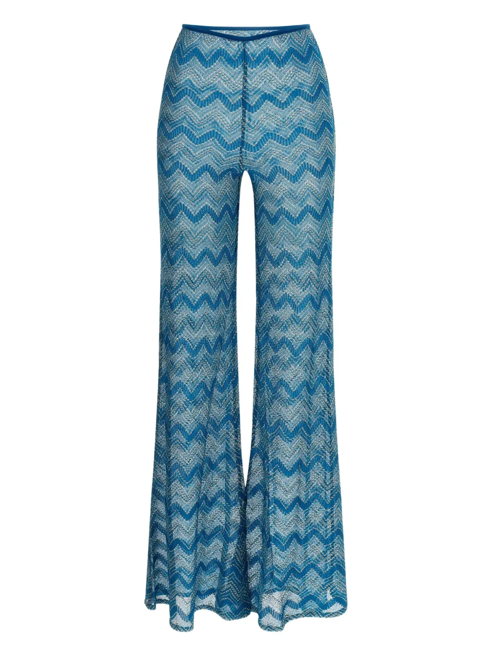 Missoni Lamé broek met zigzag-patroon Blauw