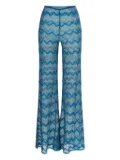 Missoni zigzag-pattern lamé trousers - Blue