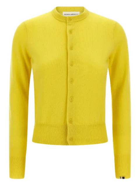 extreme cashmere button-front cuffed-sleeve cardigan
