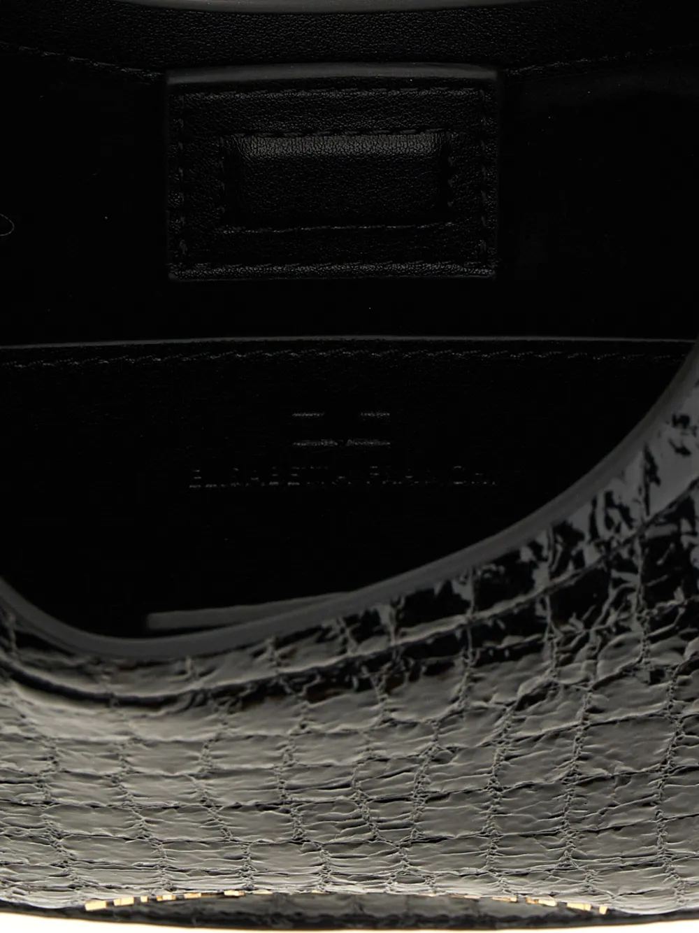 Elisabetta Franchi crocodile-print half-moon shoulder bag Zwart