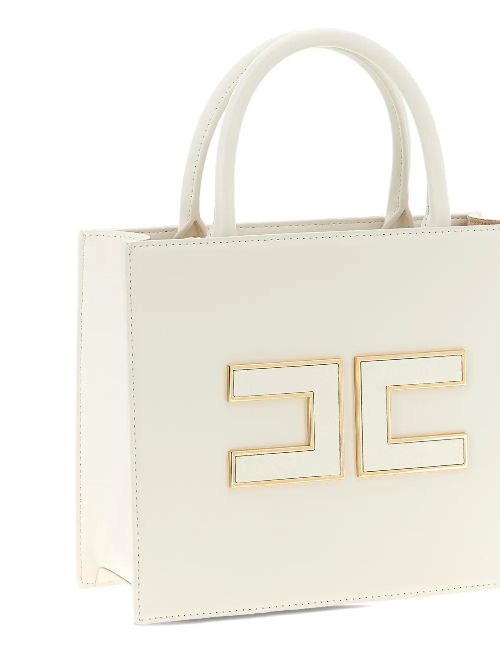 Elisabetta Franchi logo-plaque tote bag Beige