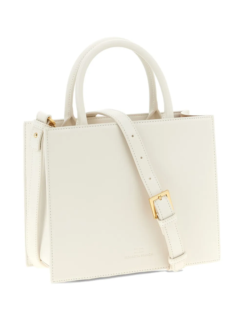 Elisabetta Franchi logo-plaque tote bag Beige