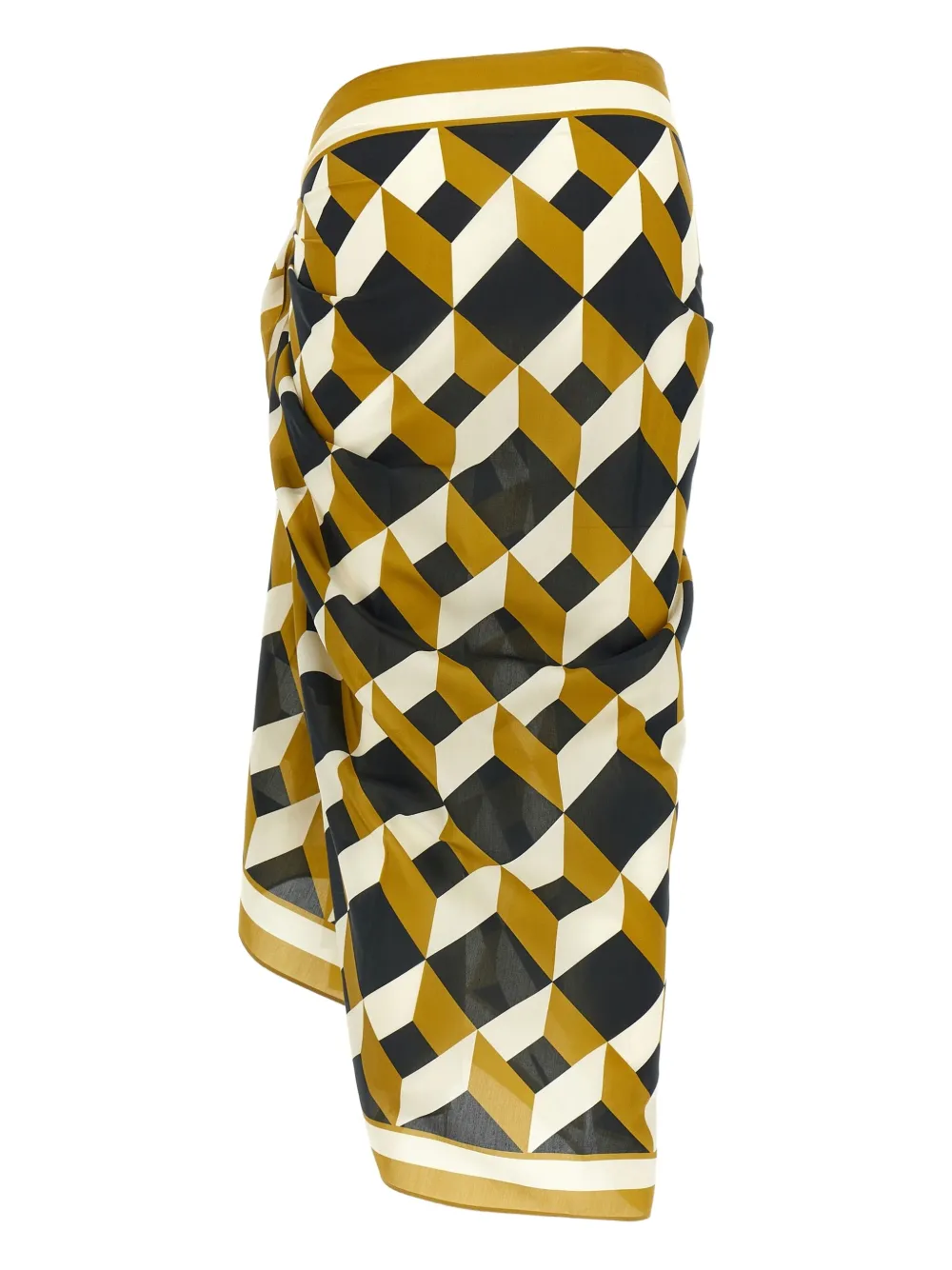 ERES Wikkelrok met geometrische print Bruin