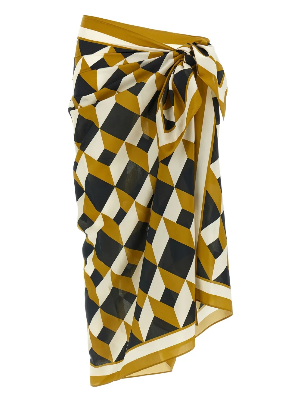 ERES Wikkelrok met geometrische print Bruin