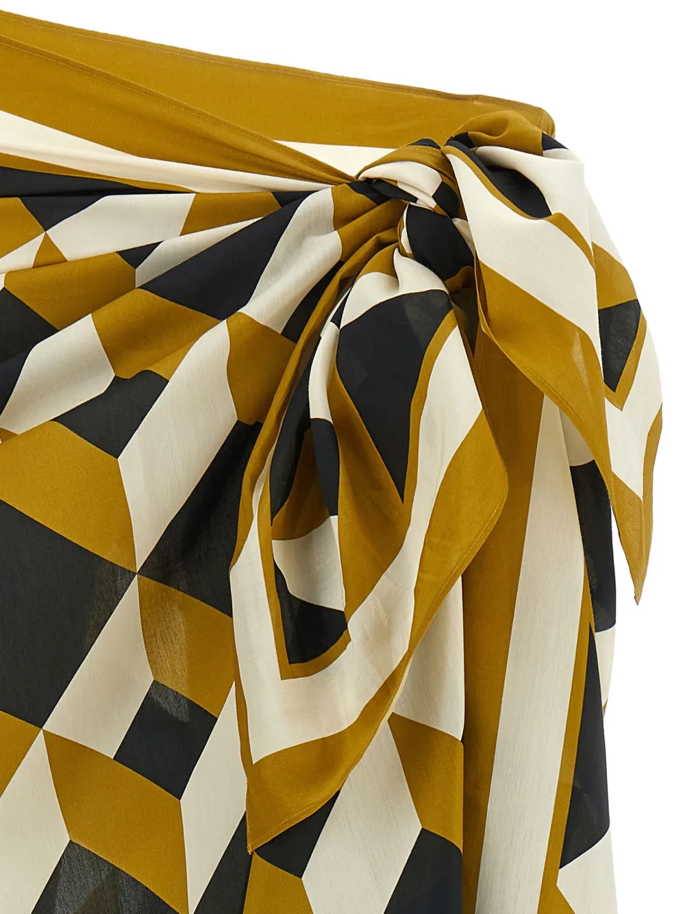 ERES Wikkelrok met geometrische print Bruin