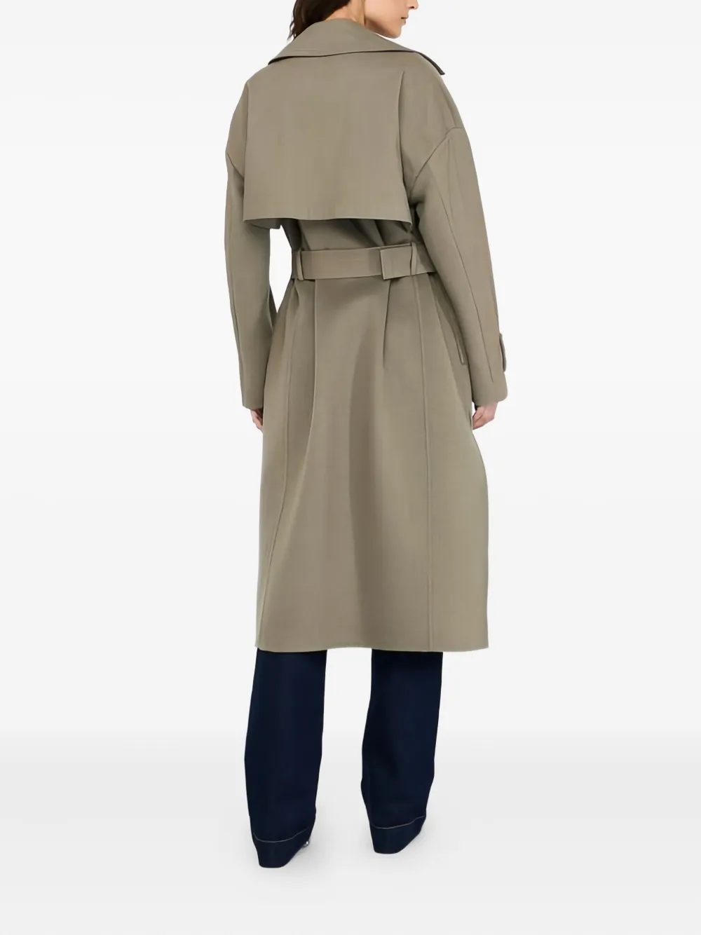Liu •jo Double-breasted Belted Trench Coat In Gray