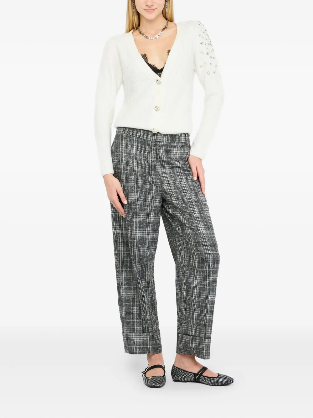 LIU JO Wool cardigan with gemstones
