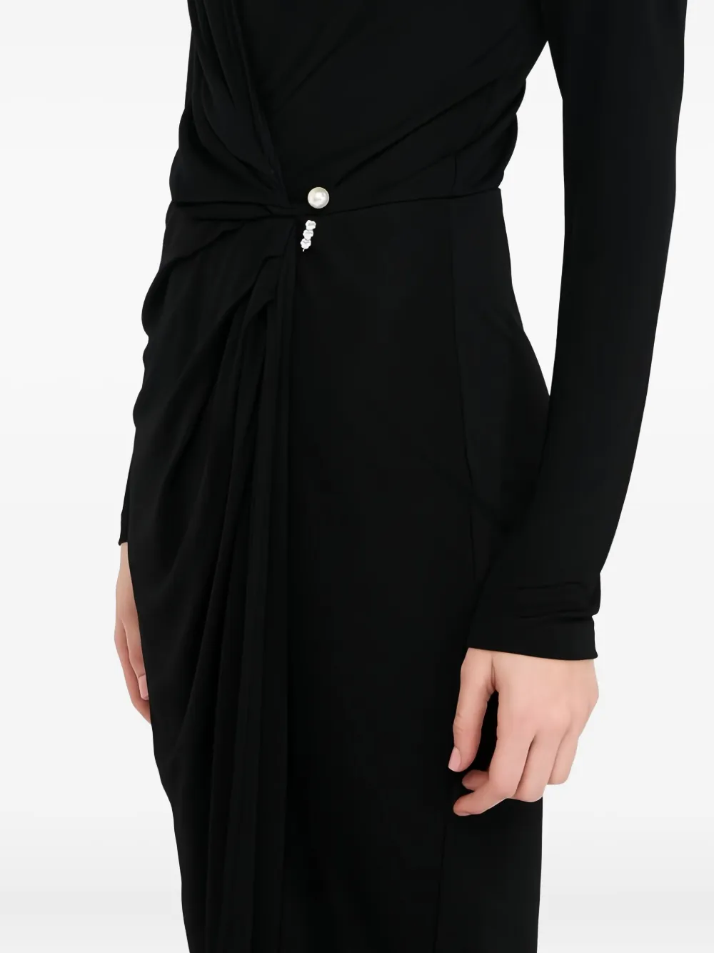 LIU JO Gedrapeerde jurk met sieraden Zwart