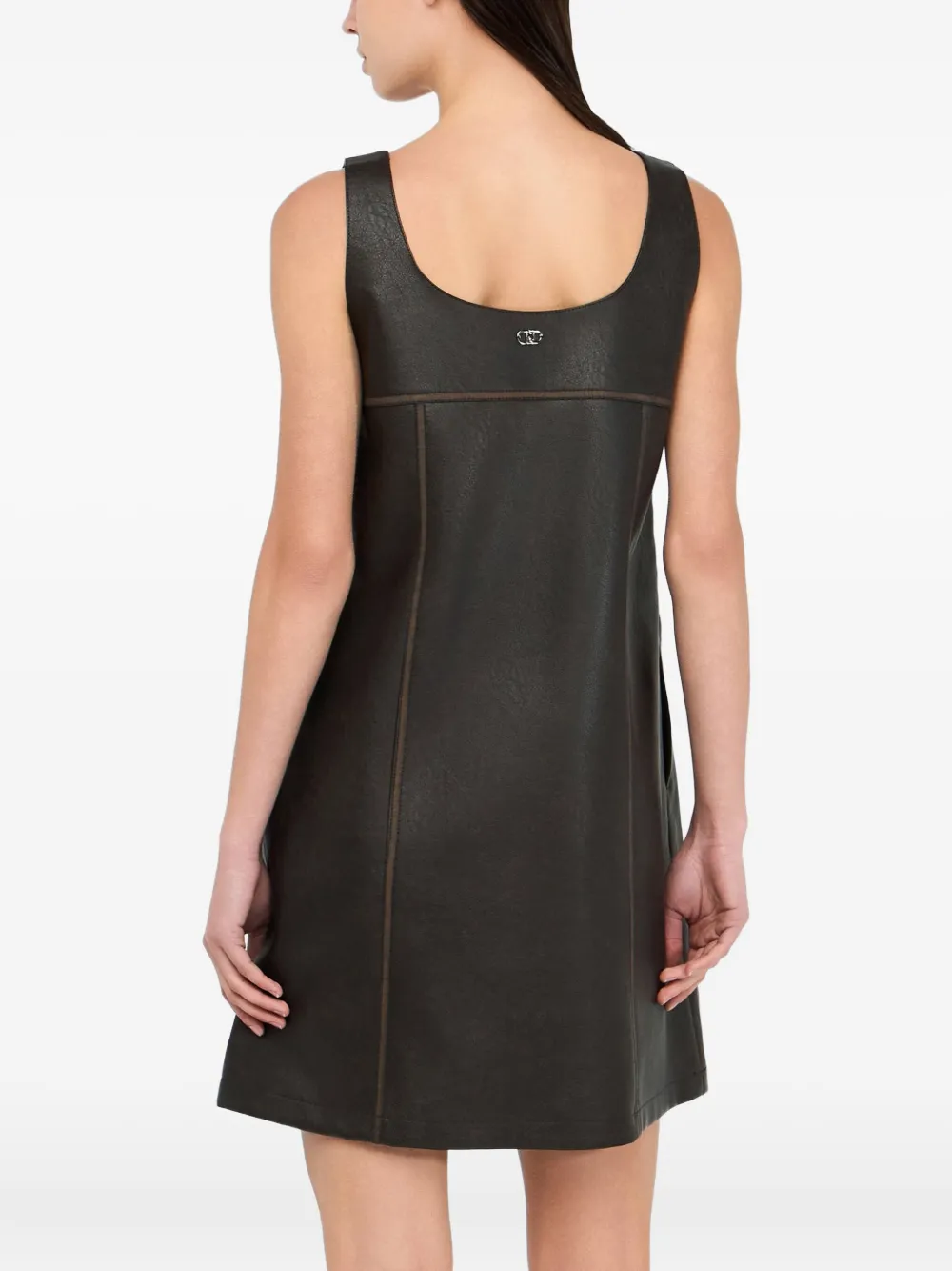 LIU JO Short coated fabric dress Bruin