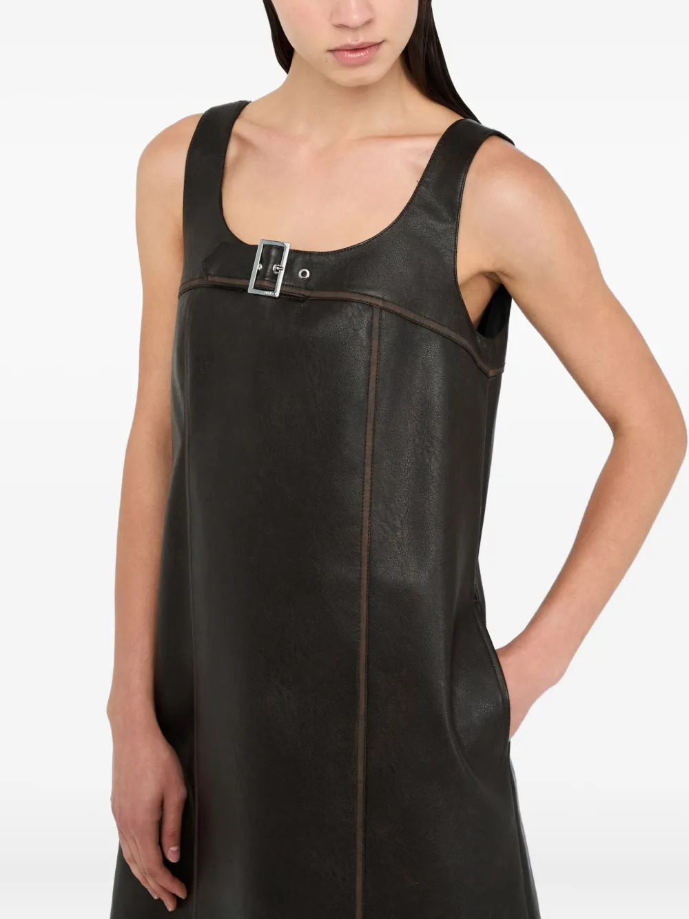 LIU JO Short coated fabric dress Bruin