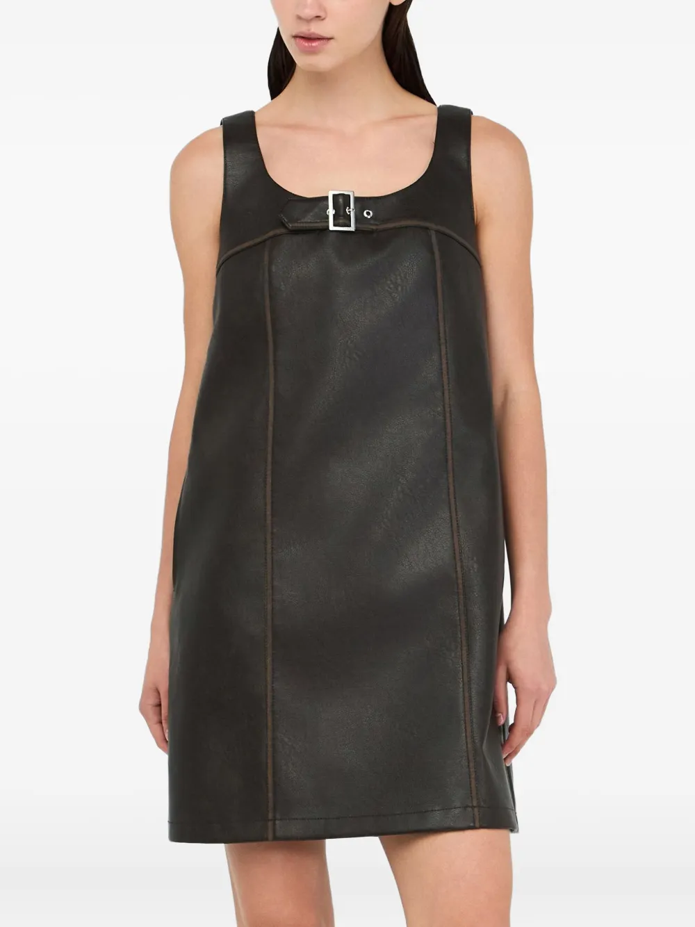 LIU JO Short coated fabric dress Bruin