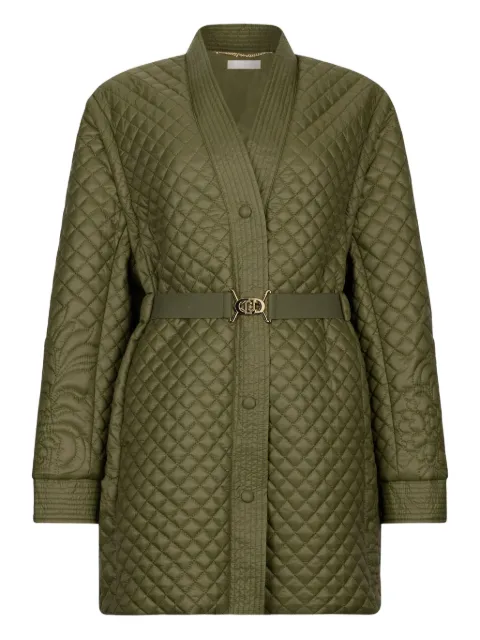LIU JO quilted embroidered coat
