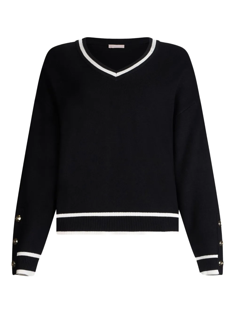 Liu •jo Silk-blend Jumper In Black
