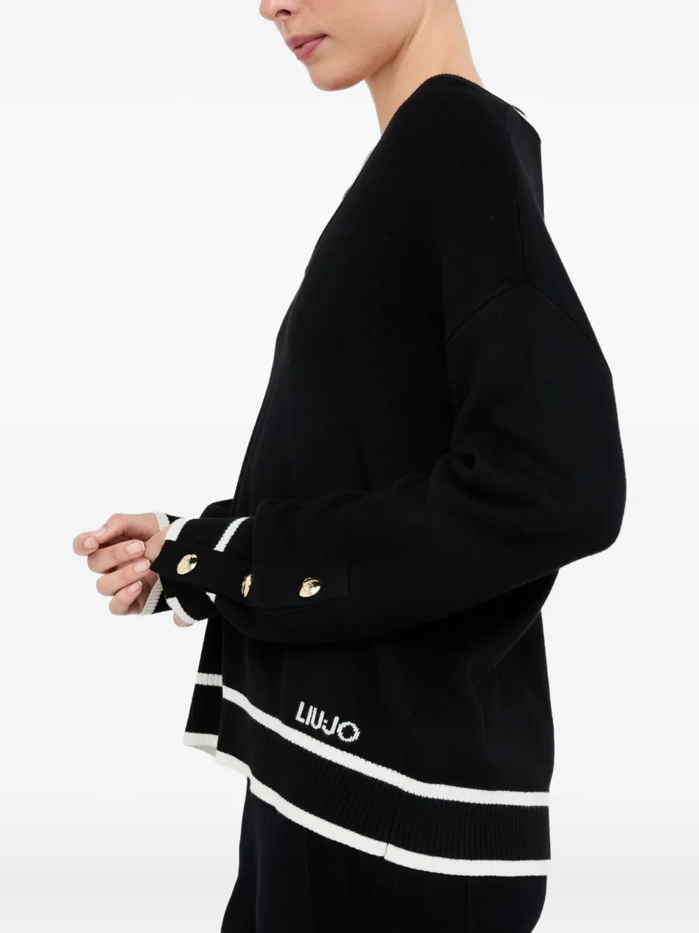 LIU JO Silk-blend jumper Zwart