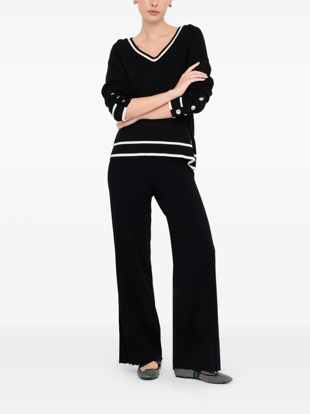 LIU JO Silk-blend jumper Zwart
