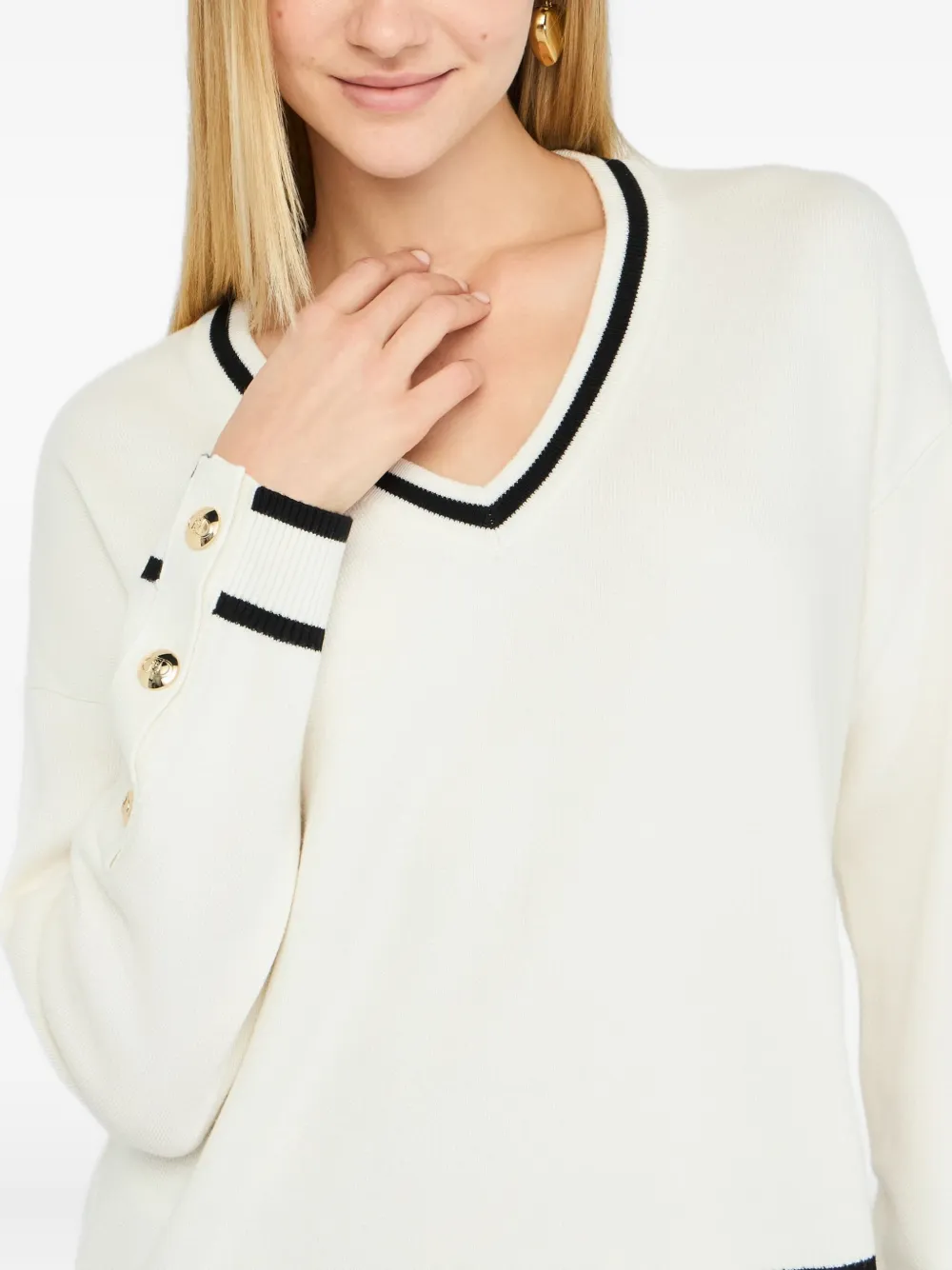 Liu •jo Silk-blend Jumper In White