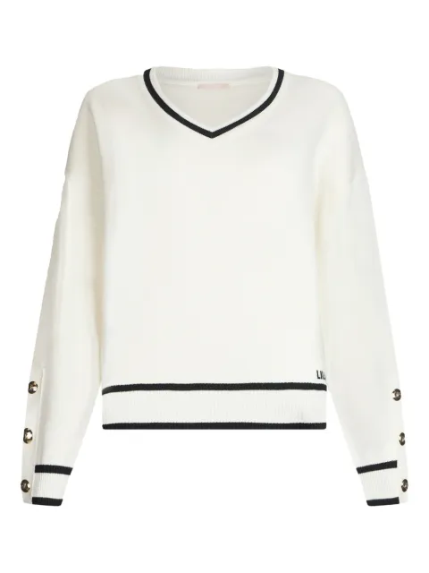 LIU JO Gestreifter Pullover mit Knopfdetail