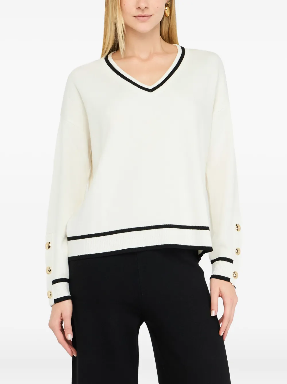 Liu •jo Silk-blend Jumper In White