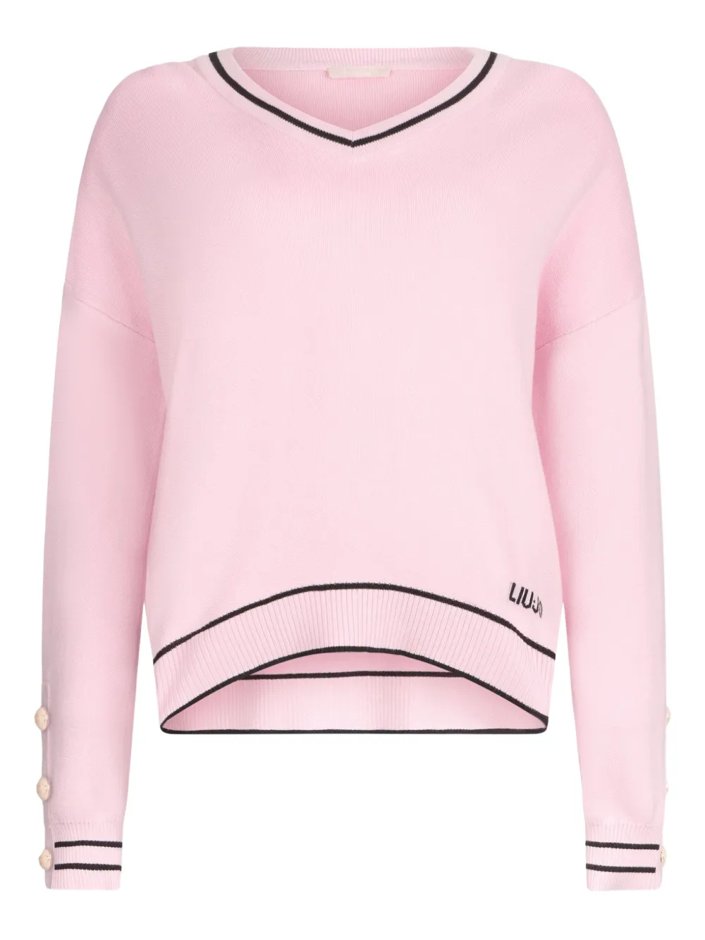 Liu •jo Silk-blend Jumper In Pink