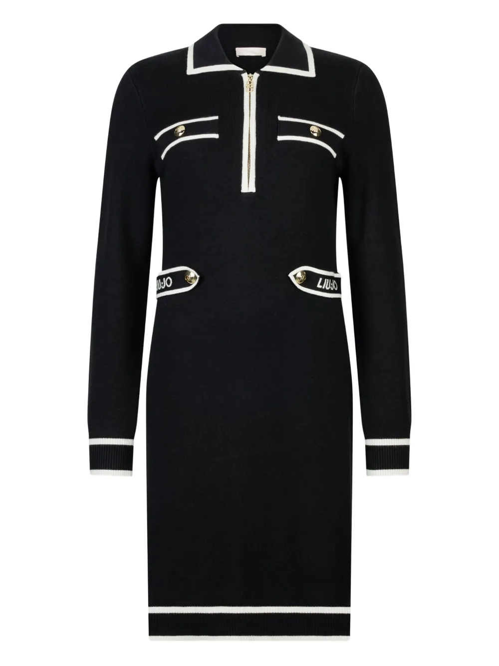 Liu •jo Silk-blend Knit Dress In Black