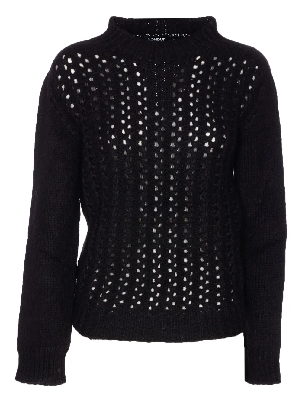 DONDUP crew neck embroidered sweater Zwart