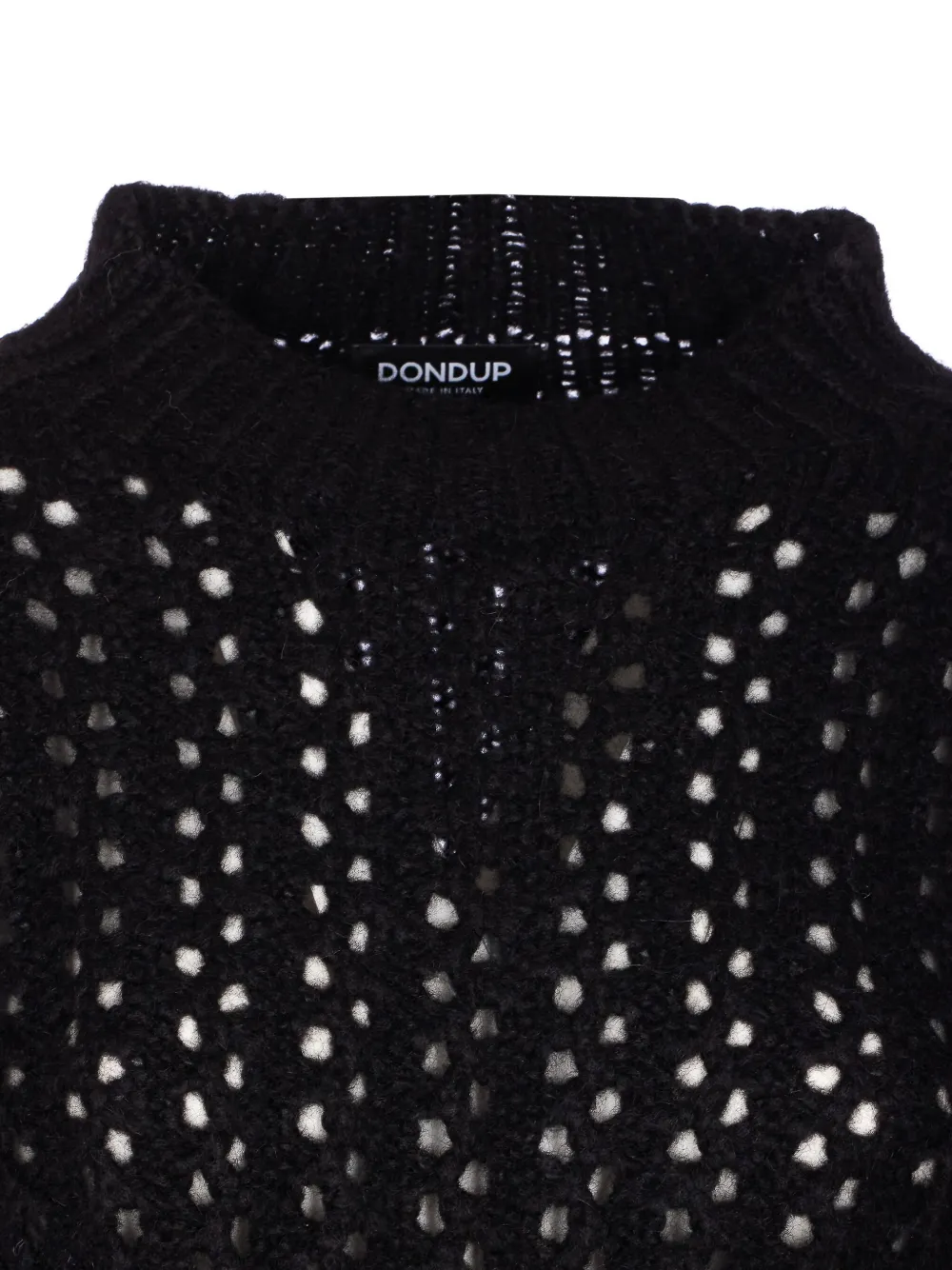 DONDUP crew neck embroidered sweater Zwart