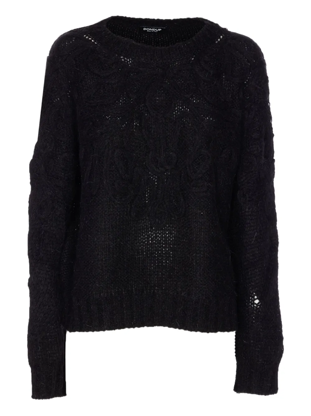 DONDUP embroidered crewneck sweater Zwart