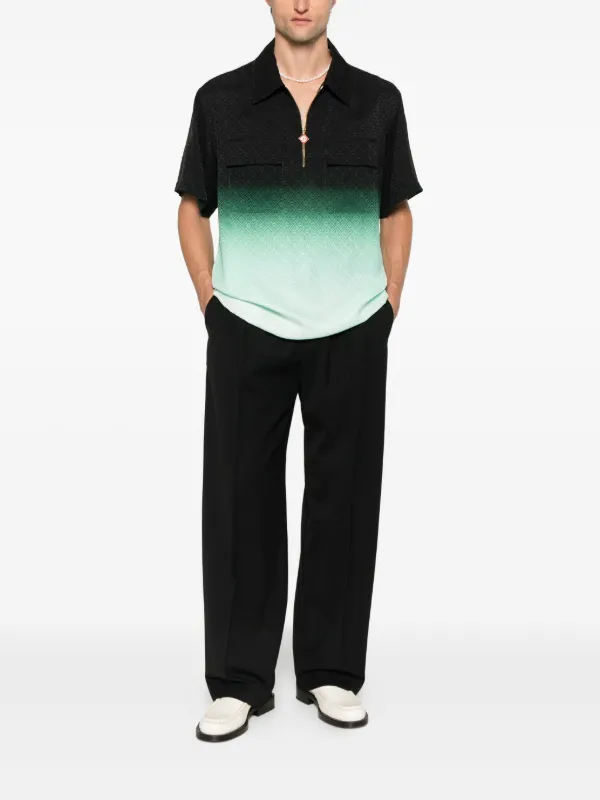 Casablanca ジップアップ ポロシャツ | ブラック | FARFETCH JP