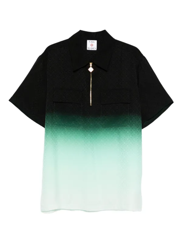 Casablanca ジップアップ ポロシャツ | ブラック | FARFETCH JP