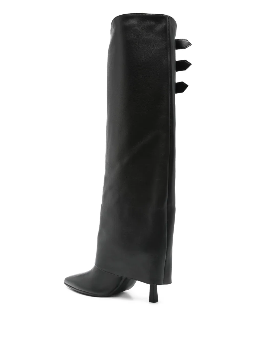 Gisel Moire 90mm buckle-detail calf-leather boots Black