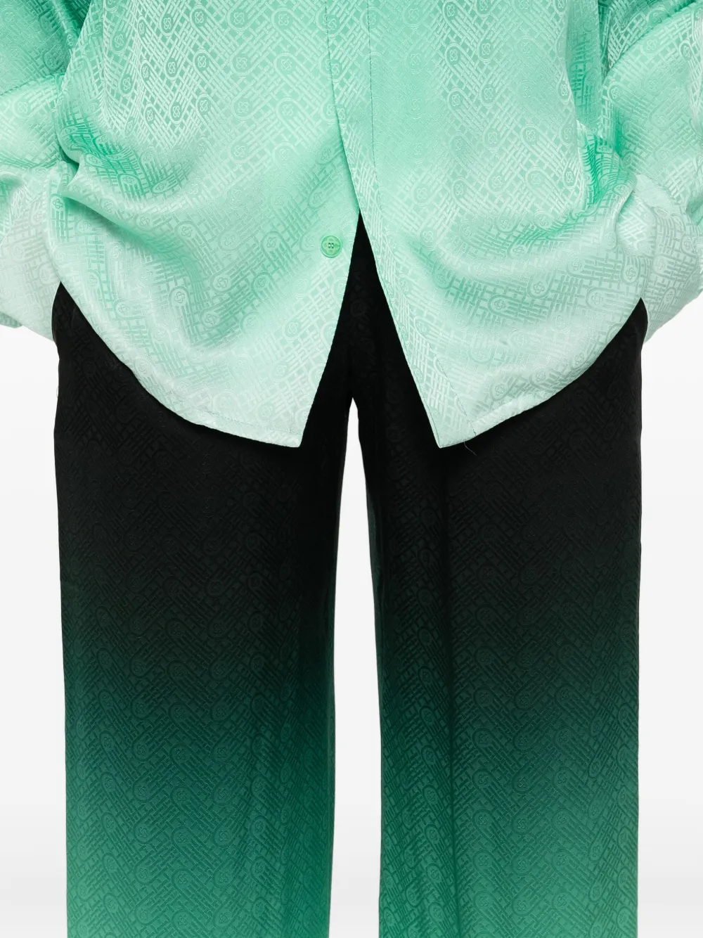 Casablanca Zijden broek met Ping Pong jacquard Zwart