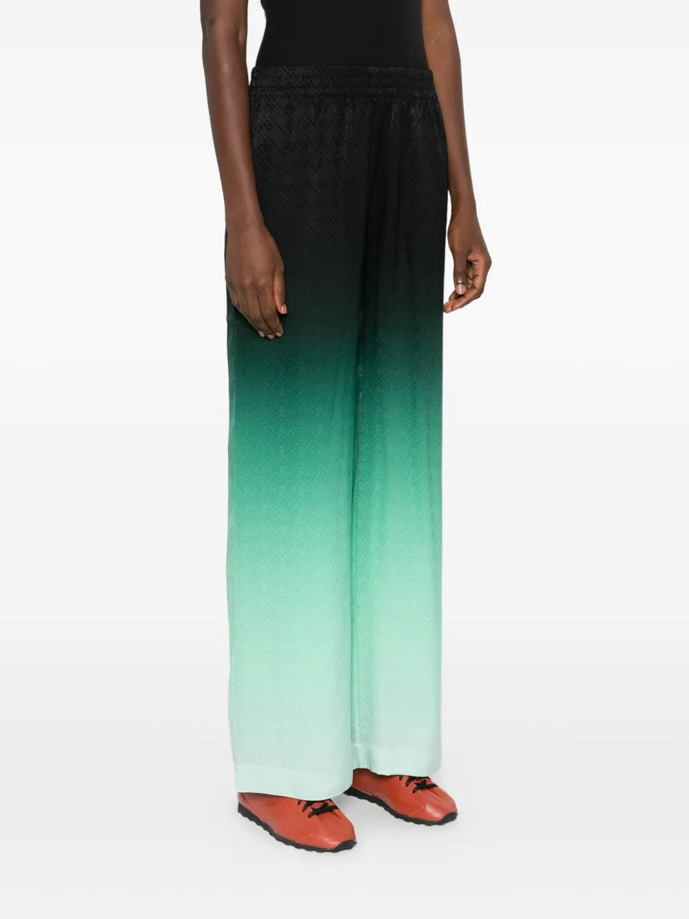 Casablanca Zijden broek met Ping Pong jacquard Zwart