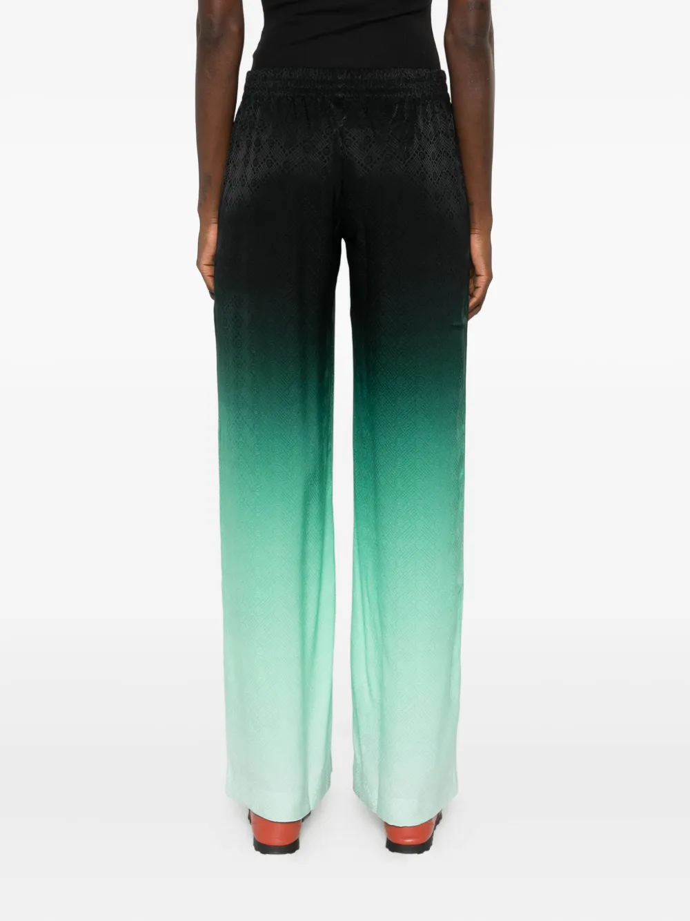 Casablanca Zijden broek met Ping Pong jacquard Zwart