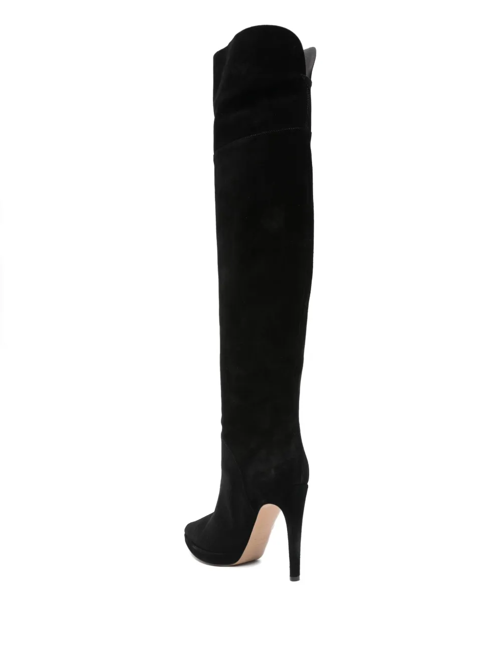 Casadei 100mm suede knee-high stiletto boots Black