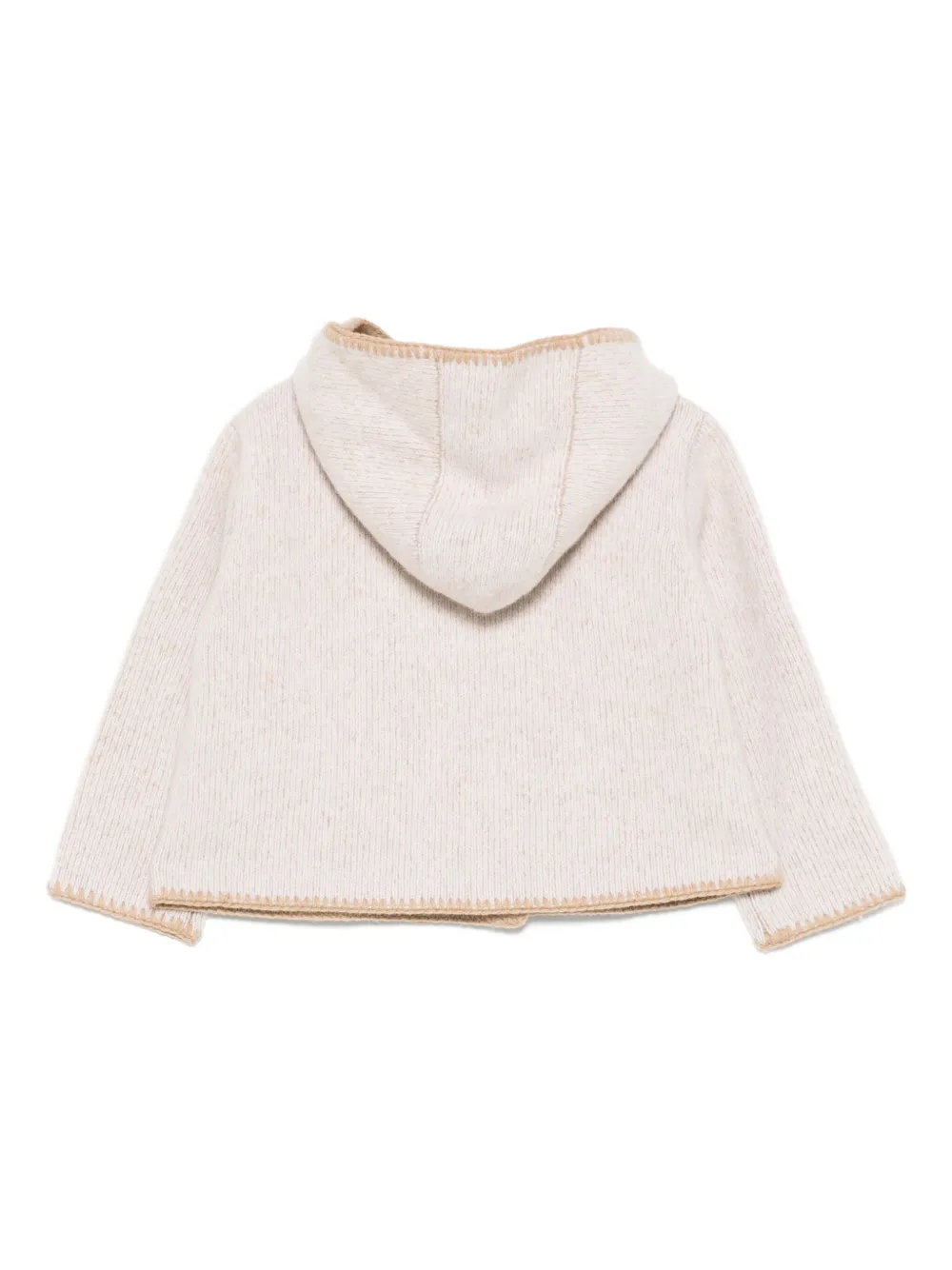 Burberry Kids hooded double-breasted wool coat Beige