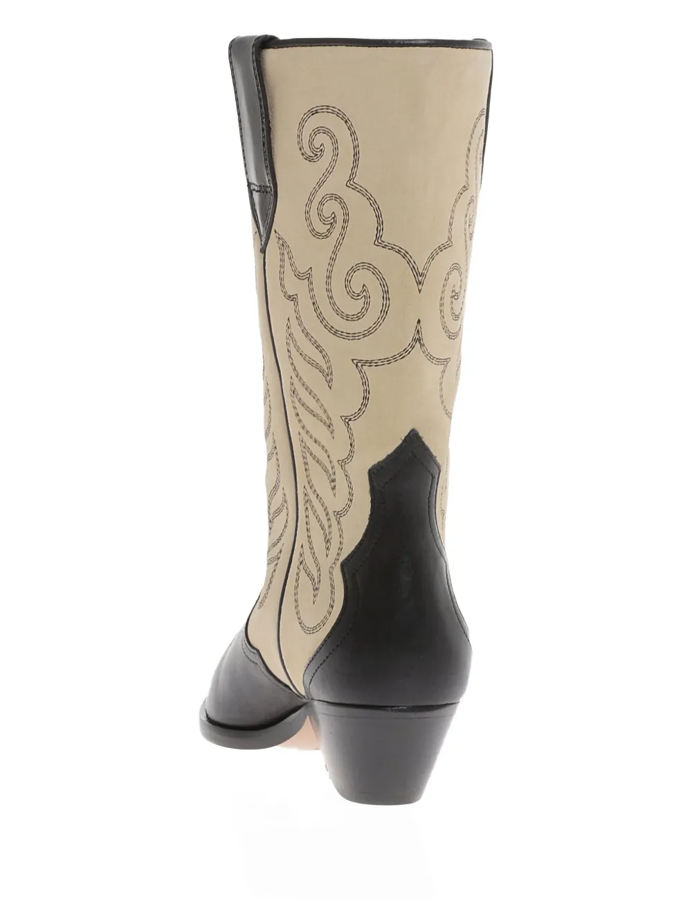 ISABEL MARANT Duerto embroidered leather cowboy boots Neutrals