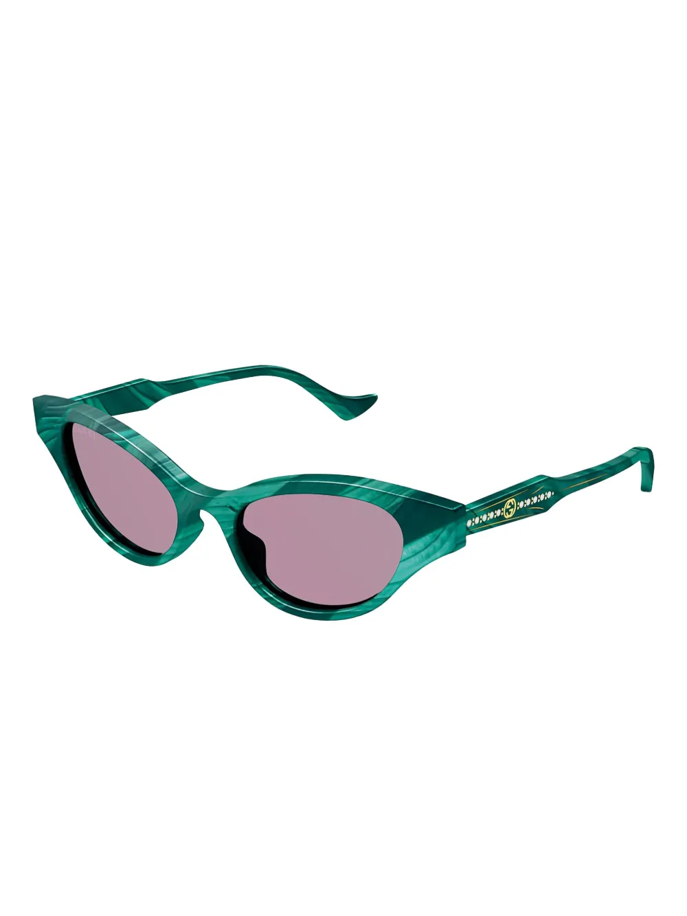 Gucci Eyewear striped-marble cat-eye sunglasses - Groen