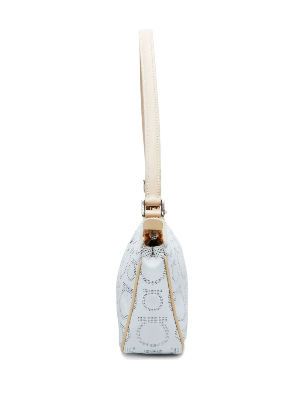Pre-owned Ferragamo 2000-2010s Ganchini-pattern Shoulder Bag In Neutral
