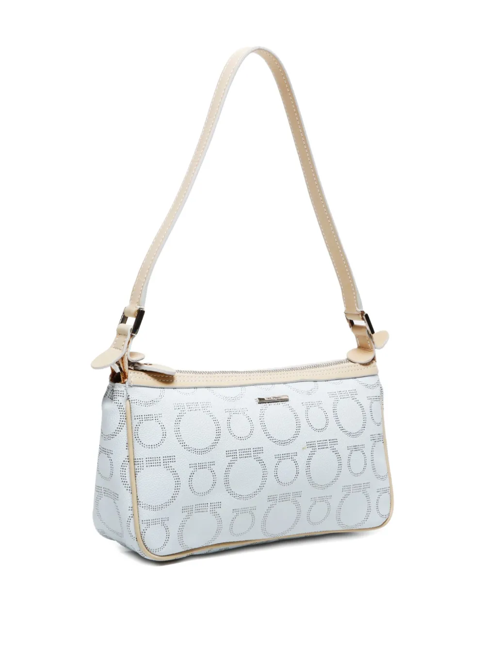 Pre-owned Ferragamo 2000-2010s Ganchini-pattern Shoulder Bag In Neutral